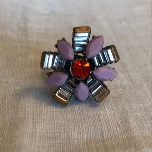 Jenna Lyons Era like new J Crew Ring 7 orange purple brass flower